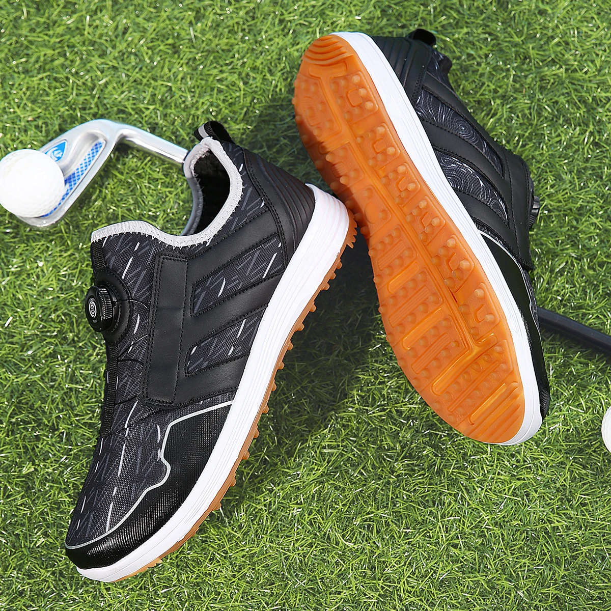Men's Professional Golf Shoes, Mesh Breathable Sports Shoes, Luxury Golfers, Outdoor Walking and Jogging Shoes, Men's Golf Shoes