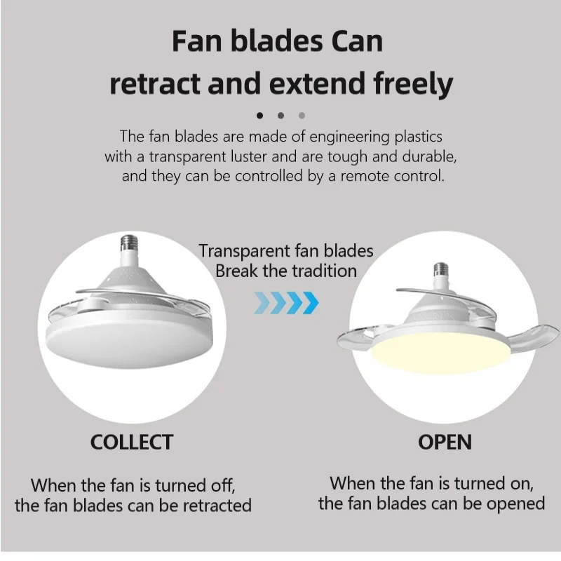 Invisible Ceiling Fan With Led Light Dimmable And Timer Function_voghion.com