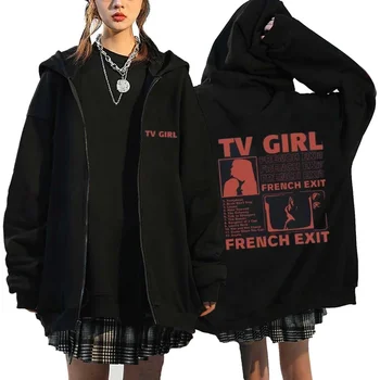 Tv Girl Graphic Hoodies Men's Women's Fashion Oversized Sweatshirts Unisex Zipper Jackets Who Really Cares Hip Hop Streetwear