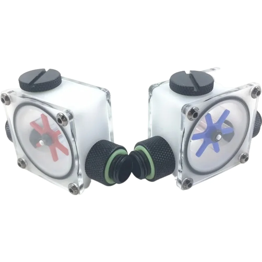 G1/4 Water Cooling Flow Meter Indicator Light-emitting Computer PC Liquid Water Cooling System CPU White POM with Plug Connector