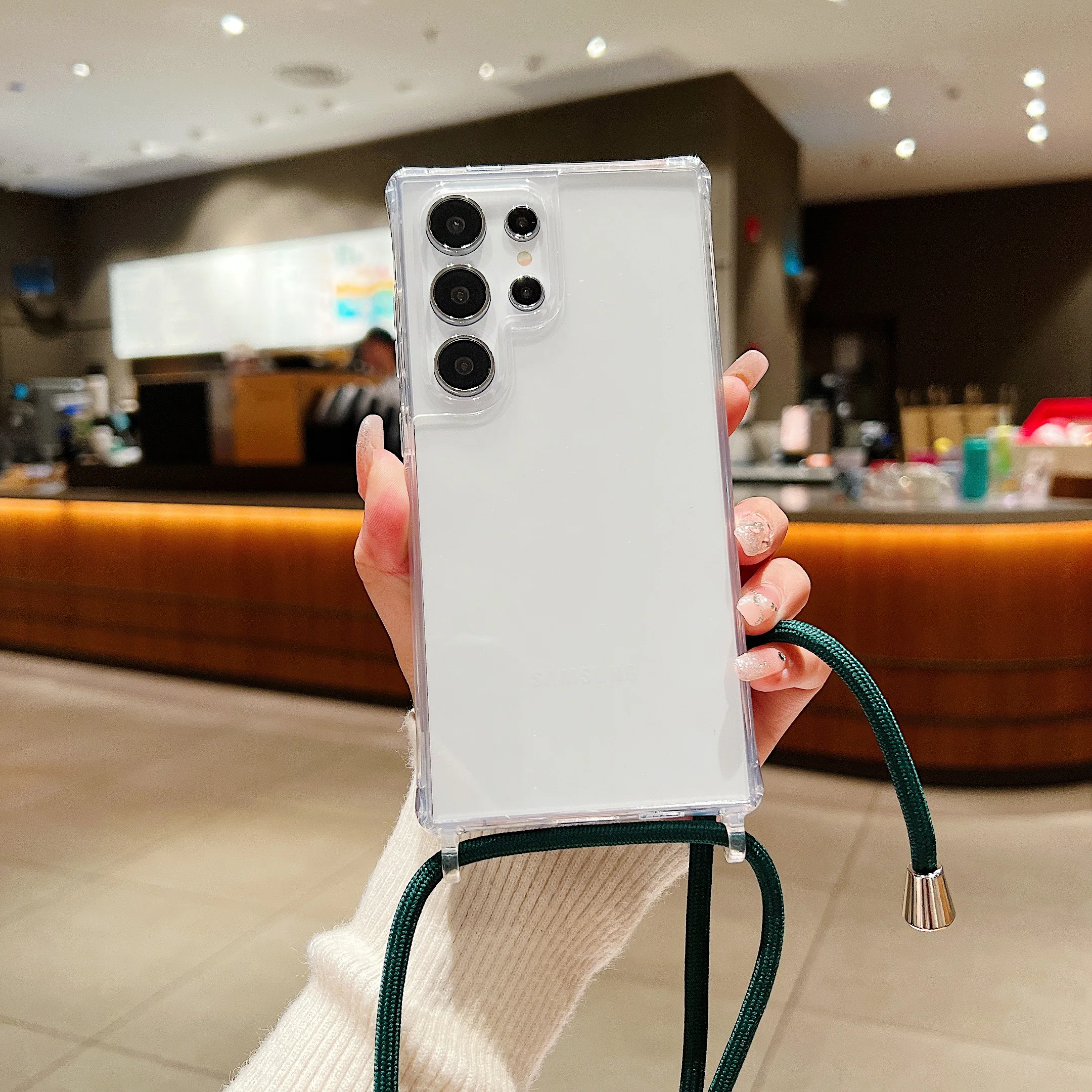 Versatile Crossbody Necklace Clear Phone Case with Lanyard Cord