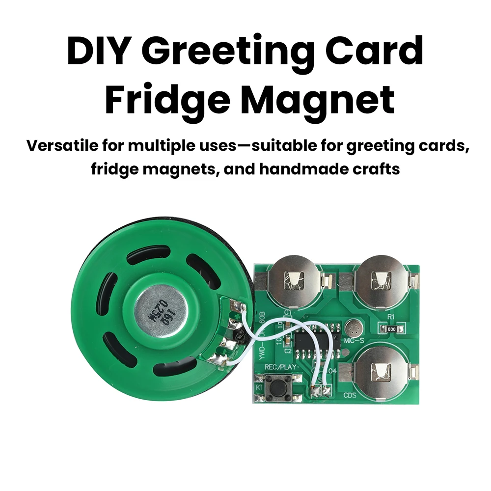 60초 오디오 재생 모듈(스피커 포함) DIY 뮤지컬 인사말 카드 자동 오버라이트 녹음 음성 메시지 모듈