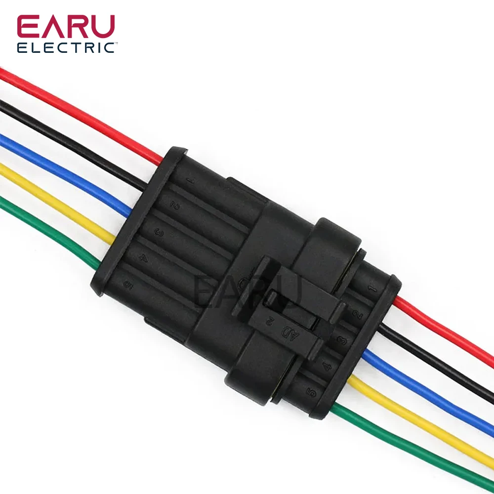 Electrical connectors AMP 1P 2P 3P 4P 5P 6P Way Waterproof Auto Male Female Plug with Wire Cable harness for Car Motorcycle 1set