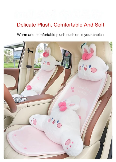 Accesorios universales para cojines de asiento de coche, protección para ,  protector de almohadilla de dibujos animados suave, transpirable y  respetuoso Respaldo Conejo 3D 