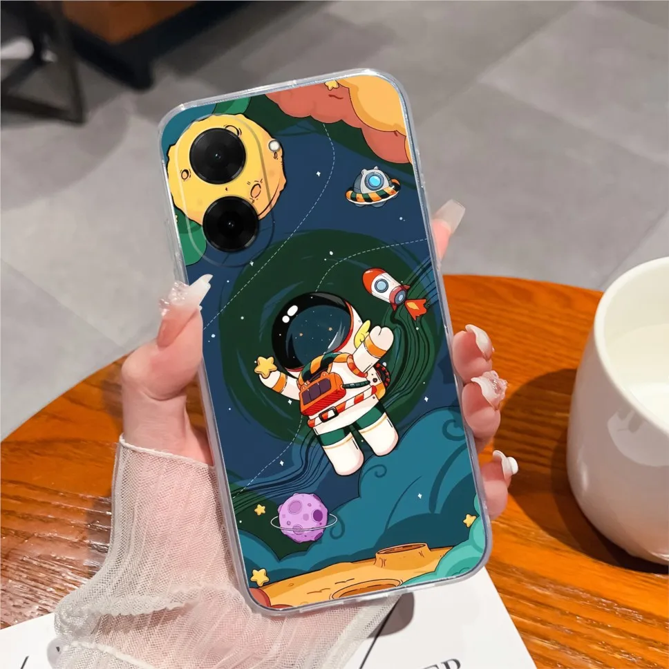 Cute Flower Transparent Silicone Phone Case - Soft Protective Back Cover