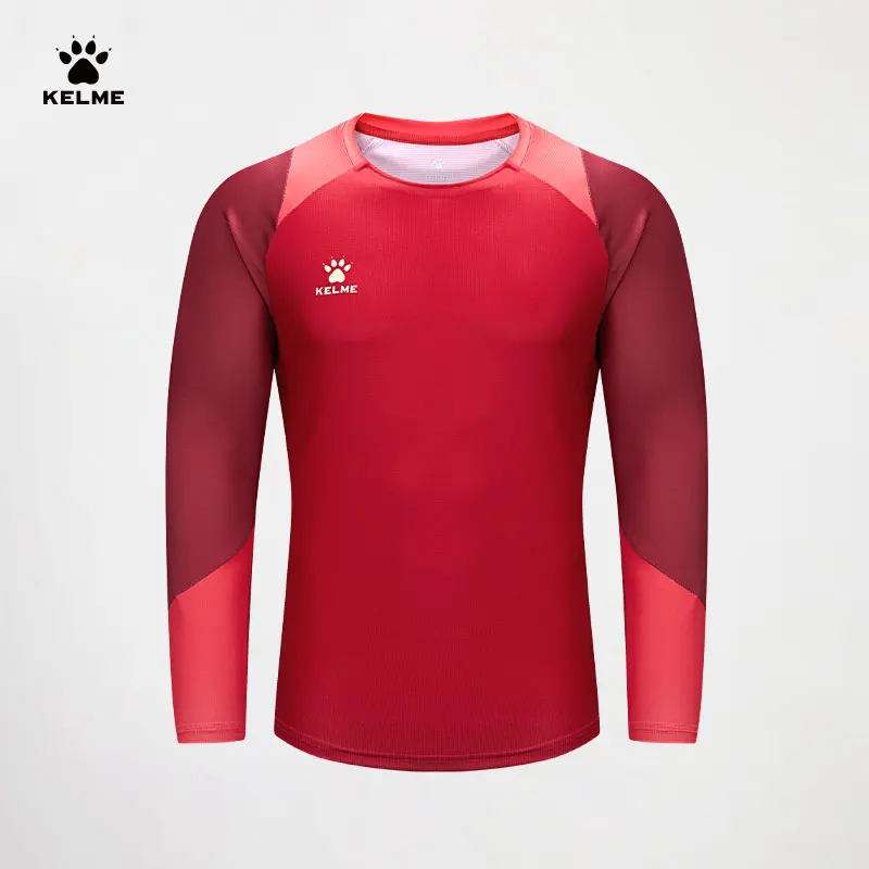 Kelme Long Sleeved Football Shirt Sports T-shirt Men's Training Running Quick Drying Top Breathable Running Basketball Shirt