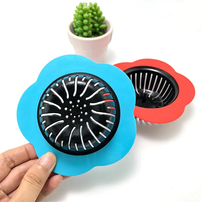 

Kitchen Supplies Sink Drain Cover, Bathroom Shower Silicone Plastic Flower Shaped Sink Drain Hair Filter Bathroom Supplies