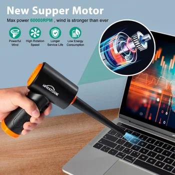 Compressed Air Duster for Computers Protable Cordless Air Blower Computer Cleaning with LED Light for PC Keyboard Crumbs Car New 2