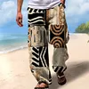 Men's And Women's Pants Summer pants Beach Pants Stretch Waist 3D Printed Color Block Geometric Pattern Graphic print Comfortabl 1
