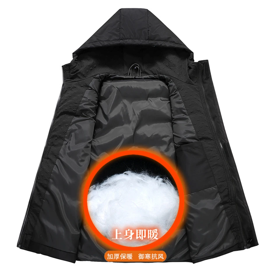 Winter Vests Men Thick Warm Vest Plus Size 10XL 12XL Fashion Casual Solid Color Black Vests Sleeveless Jacket Big Size 12XL 3