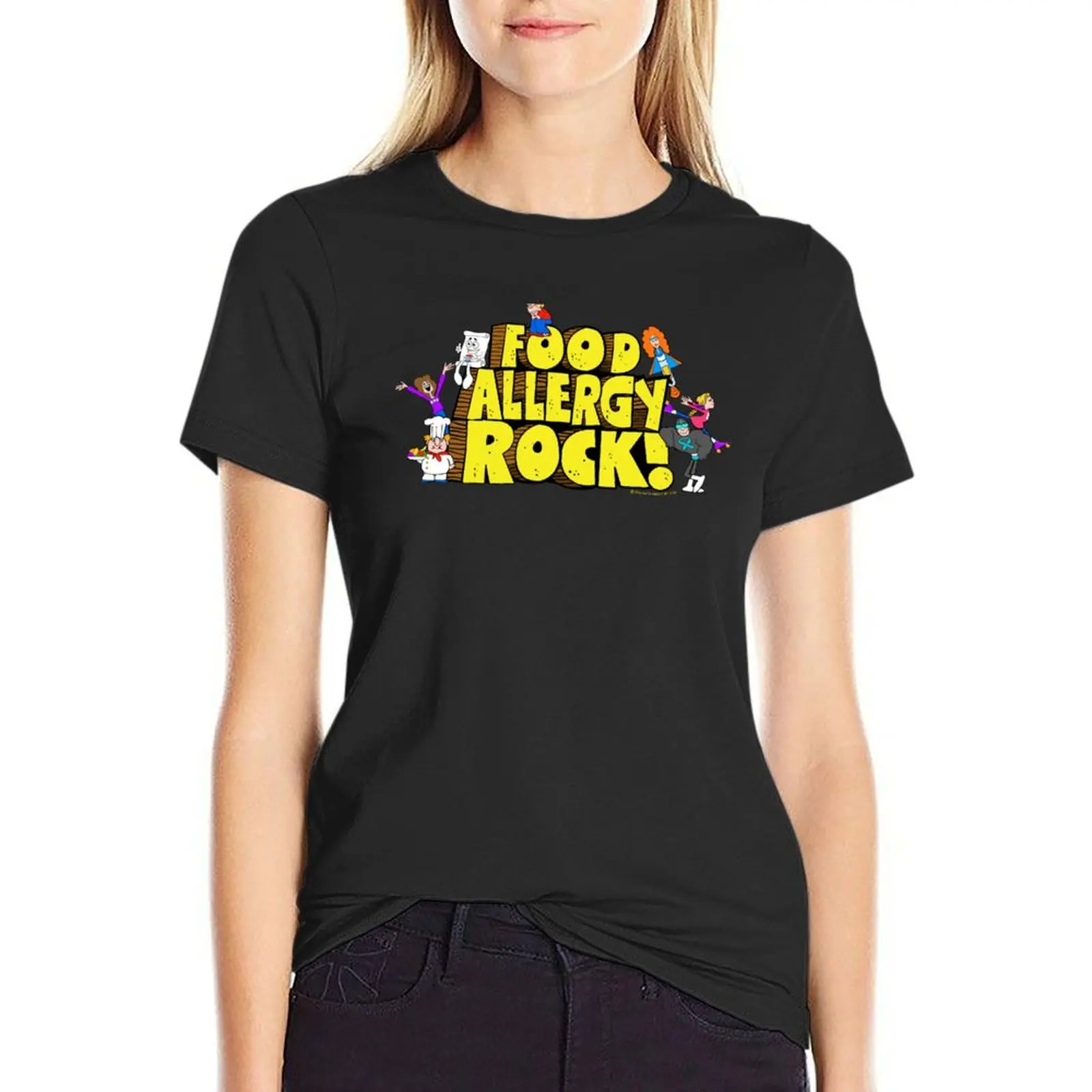 Food Allergy Rock ! T-Shirt blacks anime Blouse graphics T-shirt Women