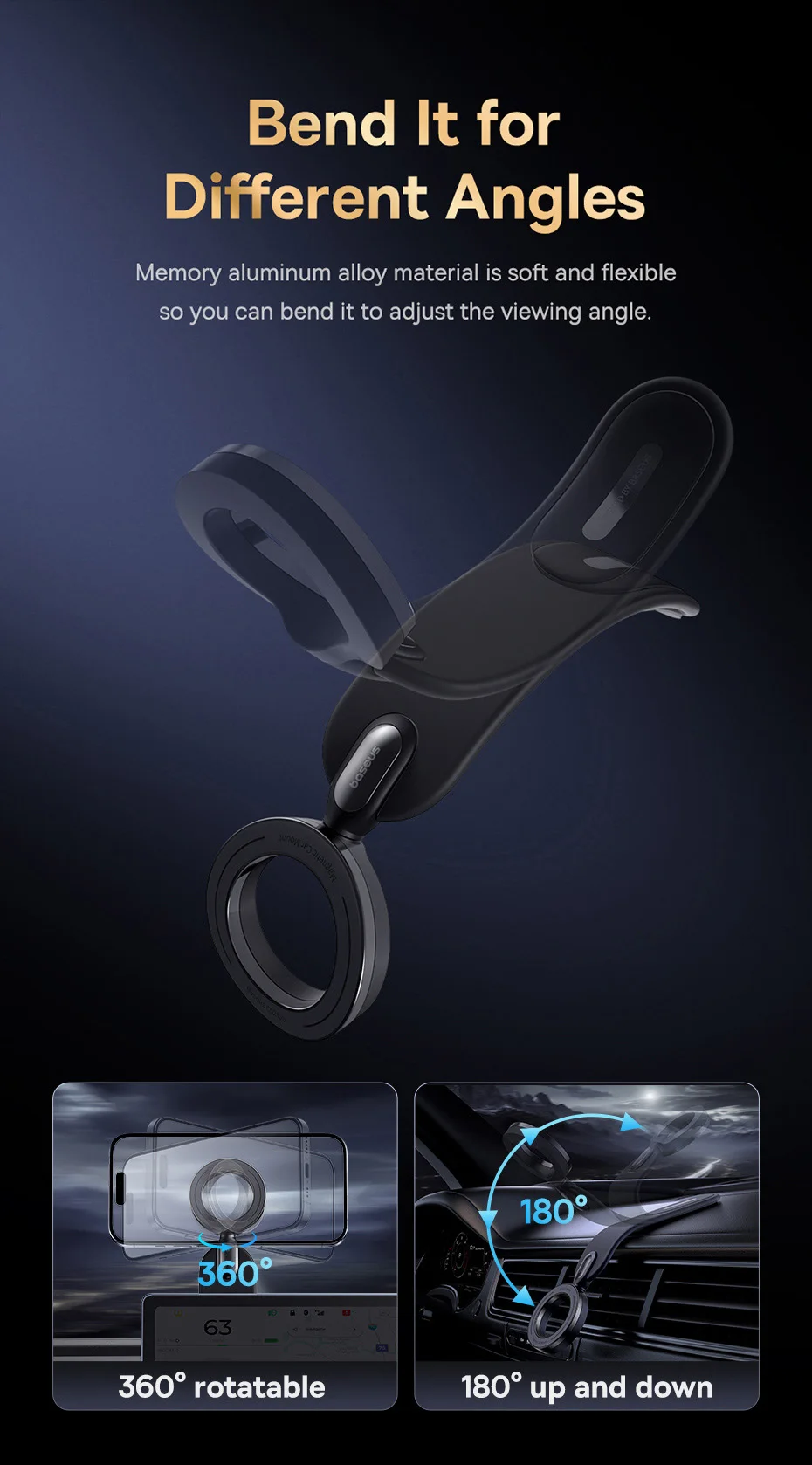 【FC Bayern & Baseus】Magnetic Car Phone Holder Baseus C02 Go Series