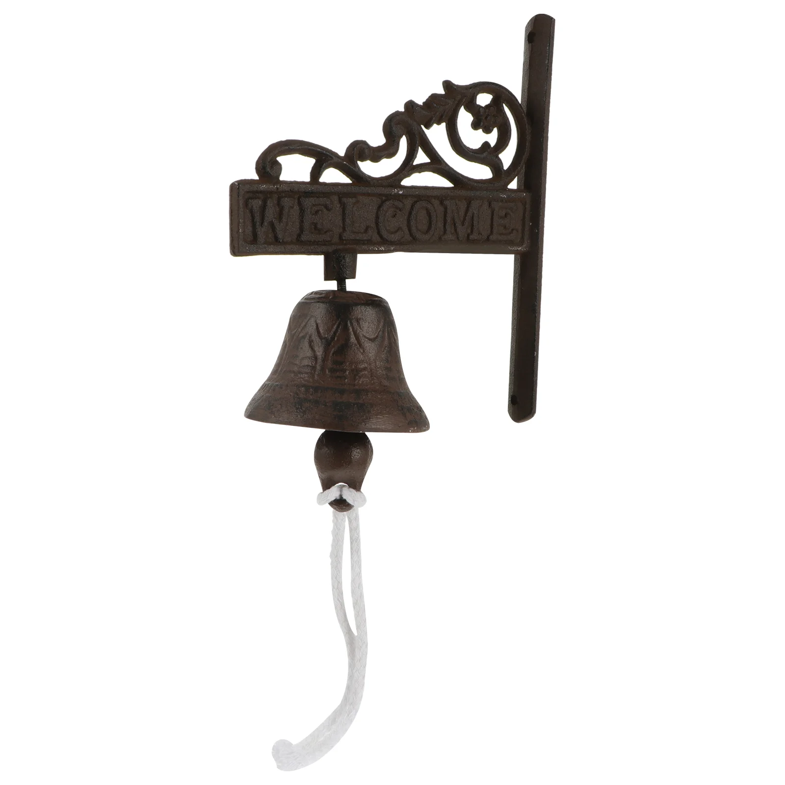 

Decor Wrought Iron Bell Doorbell Shaking Wall Mounted Bracket Retro Home Accessory