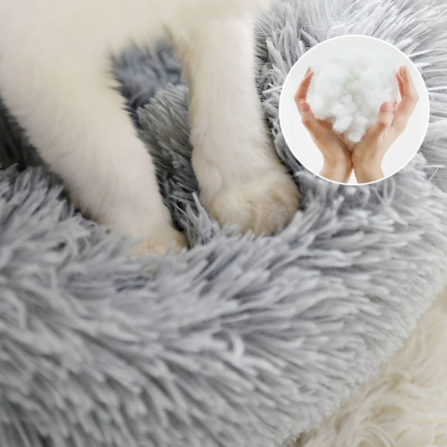 Cat Nest Round Soft Shaggy Mat for Kittens Chihuahua Indoor Dog Cat Bed Pet Supplies Removable Machine Washable Pillow Bed 5