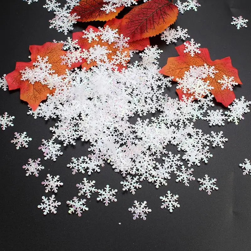 thumbnail image 1 of 200pcs 300pcs lots Christmas Snowflakes Confetti Artificial Snow Xmas Tree Ornaments Decorations for Home Party Wedding Decor, 1 of 4