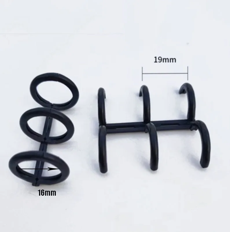 10pcs 19mm Plastic 3 Ring Binder Bookbinding Apron Quiet Book B5-9 Detachable Loose-leaf Ring Binders Notebook Mini Binder