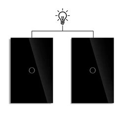 Sleek Dual Touch LED Sensor Wall Switch with Tempered Glass Panel (B 1gang 1gang 2way)