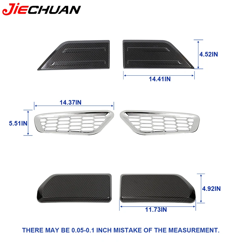 JIECHUAN ABS 프론트 범퍼 가드 패드 장식 커버 자동차 그릴 플레이트 트림 스티커 포드 F150 2021 Up, 외부 액세서리