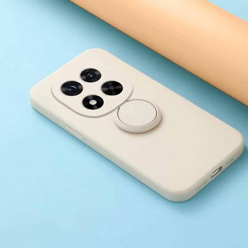 Silicone Square Soft Back Cover with 360° Finger Ring Holder