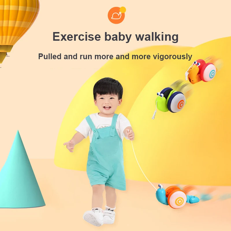 thumbnail image 2 of Kayannuo Leashing Rope Snail Baby Toddler Toy Learning Toys For Toddlers Baby Walker With Light And Music 2 of 11