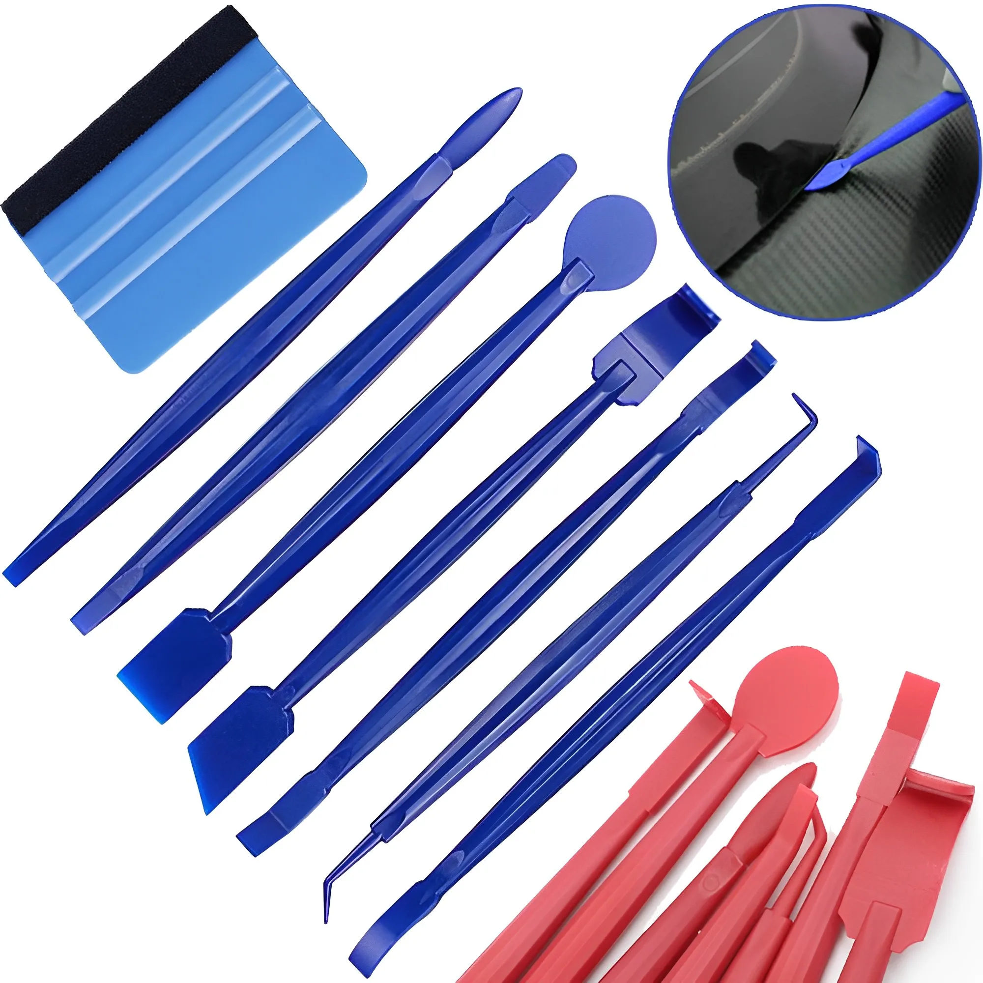 Car Vinyl Wrap Film Squeegee Scraper Tools Carbon Fiber Decal Film Installation Edge Trimmer Squeegee Kit 8Pcs Auto Accessories car wrapping tools,vinyl squeegee,car film scraper,car vinyl scraper,automotive film tools,car wrapping gloves