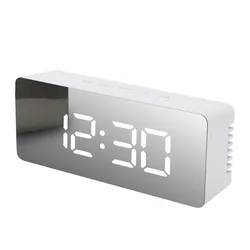 LED Electronic Desktop Alarm Clock with Temperature Display (WHITE)