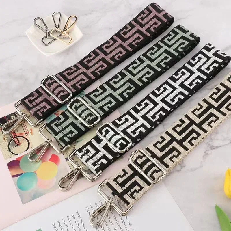 

Cross Border New Widened And Thickened 5cm Versatile Geometric Maze Style Shoulder Strap Crossbody Bag Strap Widened Shoulder St