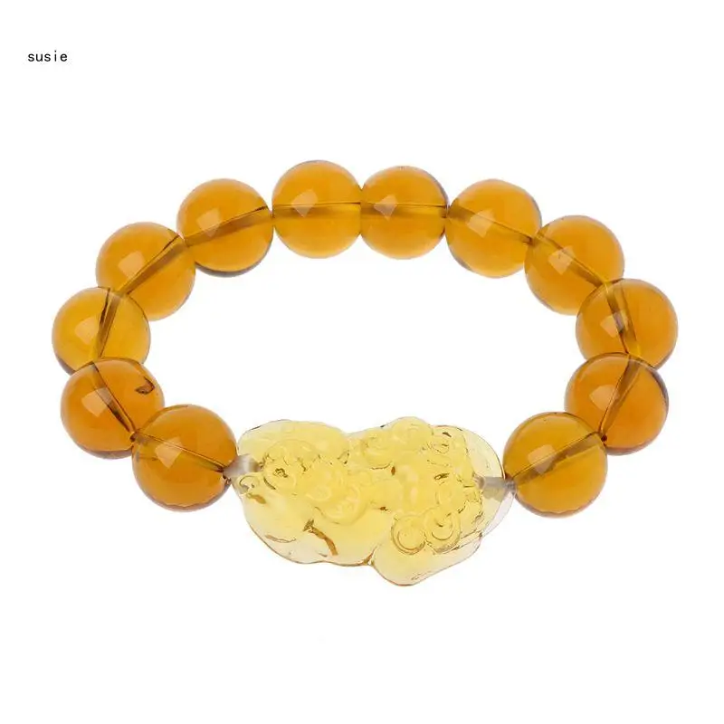 X7YA Attractive Wealth Citrine Stone Bracelet Luck Feng Shui Xiu Bracelet Gift 5