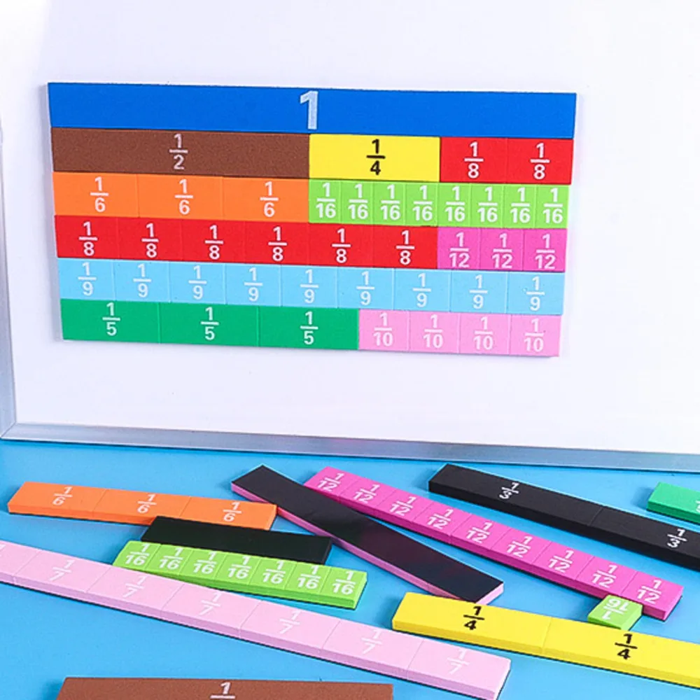 Fraction Math Manipulatives Fractions Math Teaching Tool EVA Round Shape Instrument Kids Montessori Early Educational Math Development School STEM Toy Gifts math toys teaching aids toys fraction math manipulatives fraction puzzles