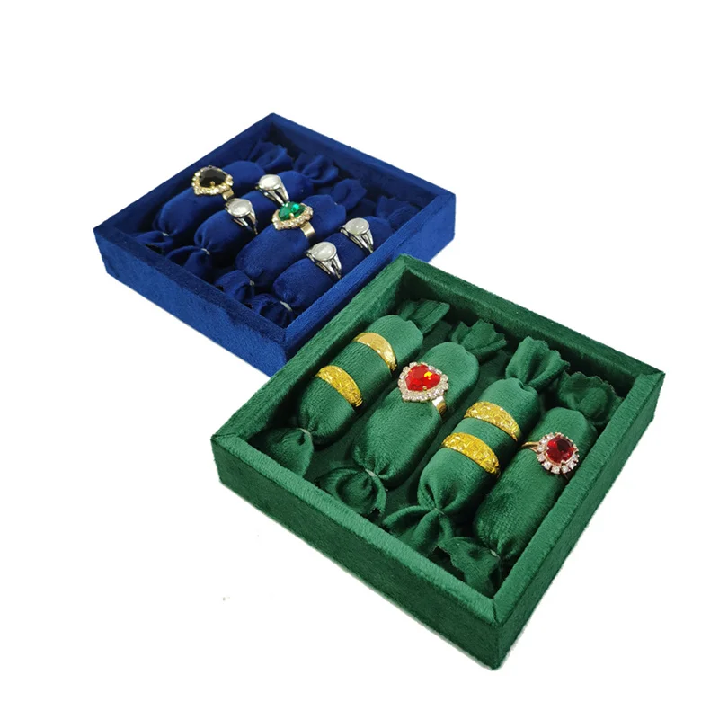 Espositore Per Gioielli In Velluto Vintage – Porta Anelli, Orecchini, Collane E Bracciali – Vassoio Per Vetrina Rosa Con Motivo Pressato - 3
