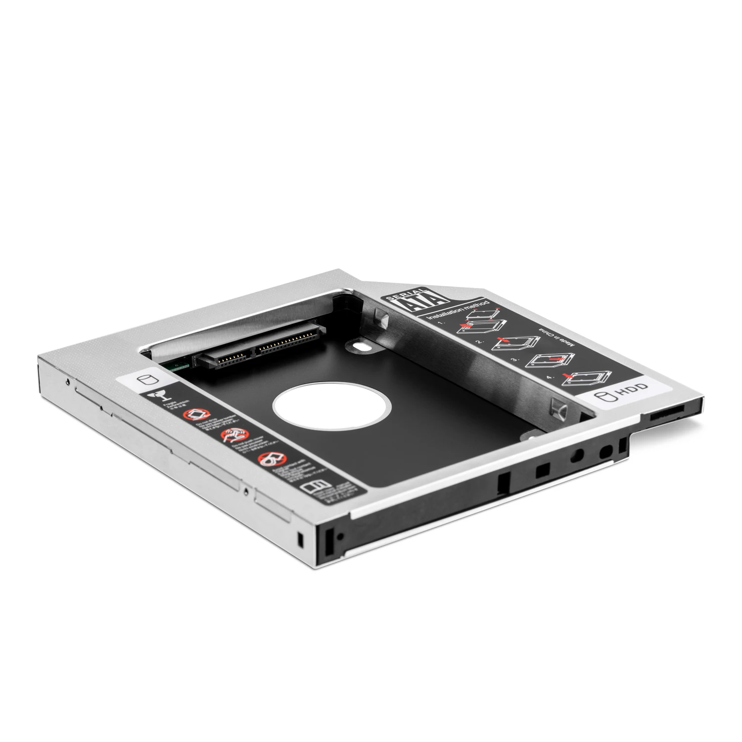 Hard Drive Adapter UnionSine 9.0 9.5 12.7mm HDD Caddy SATA 3.0 for 2.5'' SSD Case for Laptop CD DVD-ROM Optibay