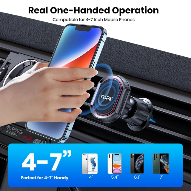 Air Vent Two Phone Holder MAGNETIC CAR MOUNT, UNIVERSAL CAR AC