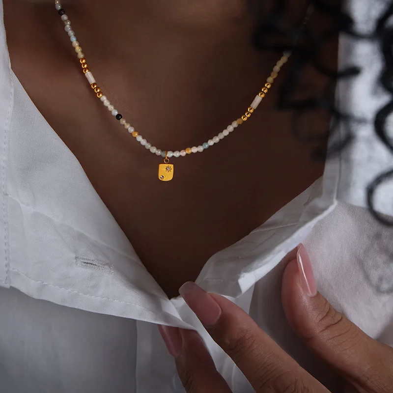 

Ожерелья из натурального разноцветного турмалина и камня подвески ювелирные изделия Новые эффектные подарки женские модные аксессуары