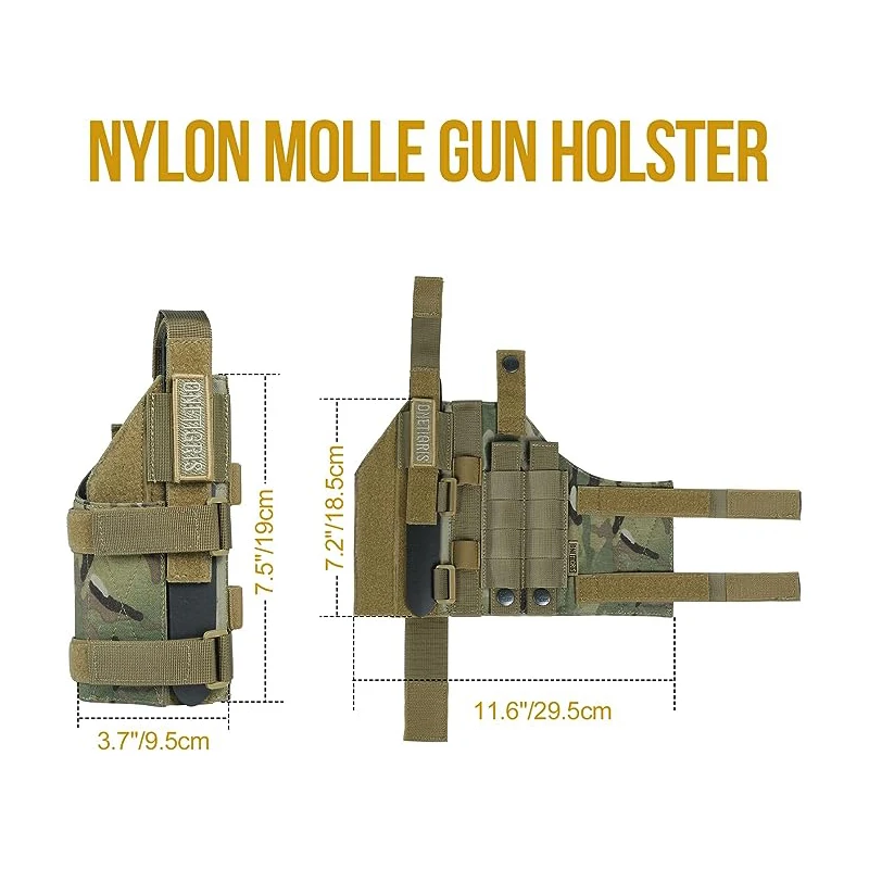 Pistol holster Gun holster ONETIGRIS Tactical Gun Holster Molle Modular Belt Pistol Holster Nylon Right Handed Shooters Glock 17 19 22 23 31 32 34 35