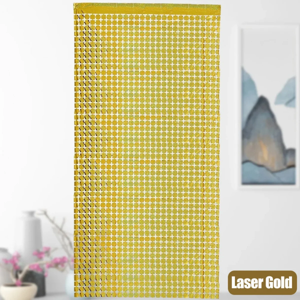 Sparkling Square Glitter Curtain Backdrop - Gold, Silver & Pink Shimmer Wall Decor