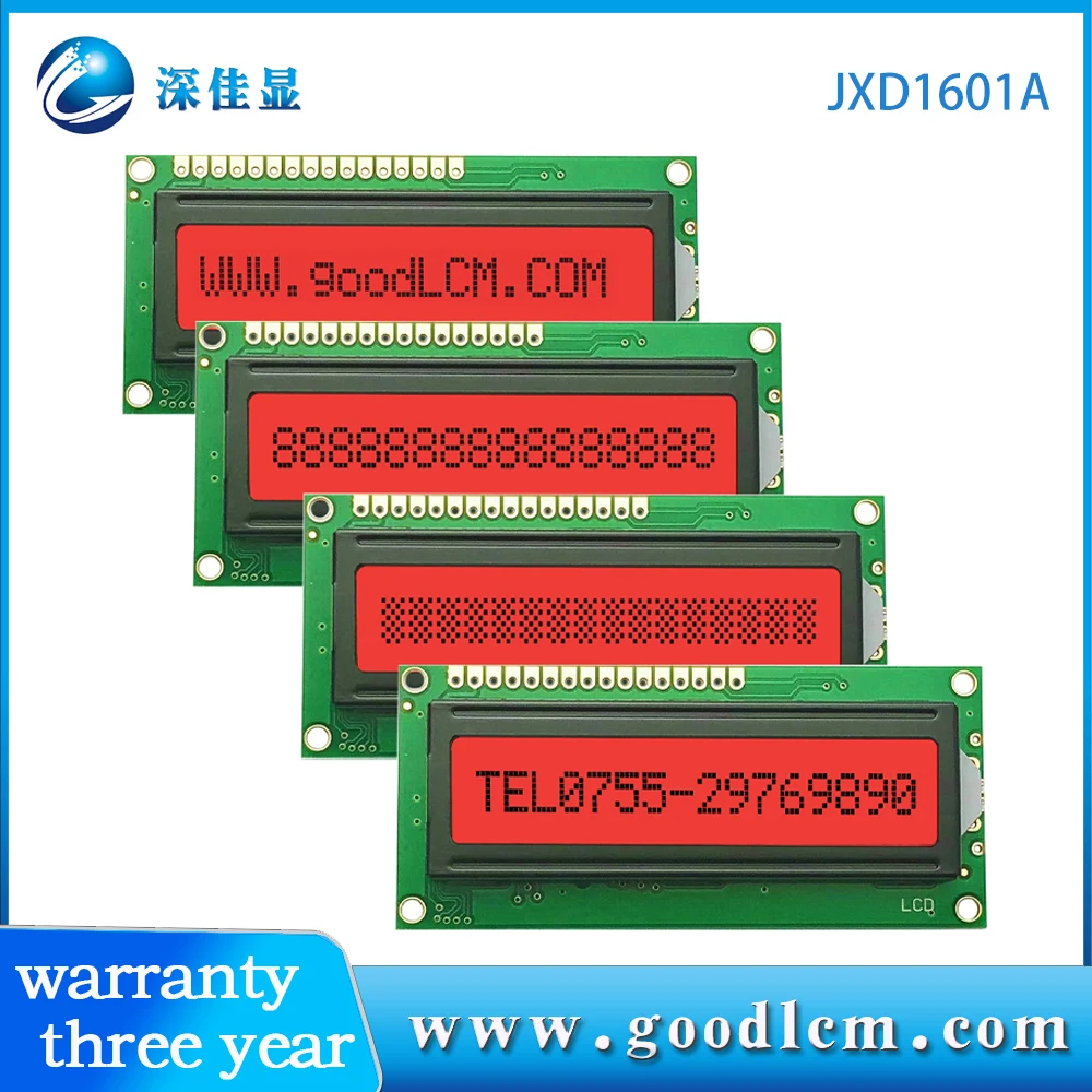 1601FSTN  lcd display FSTN black characters on red background splc780d controller 16x1 lcm module 5V or 3V power supply16Pin