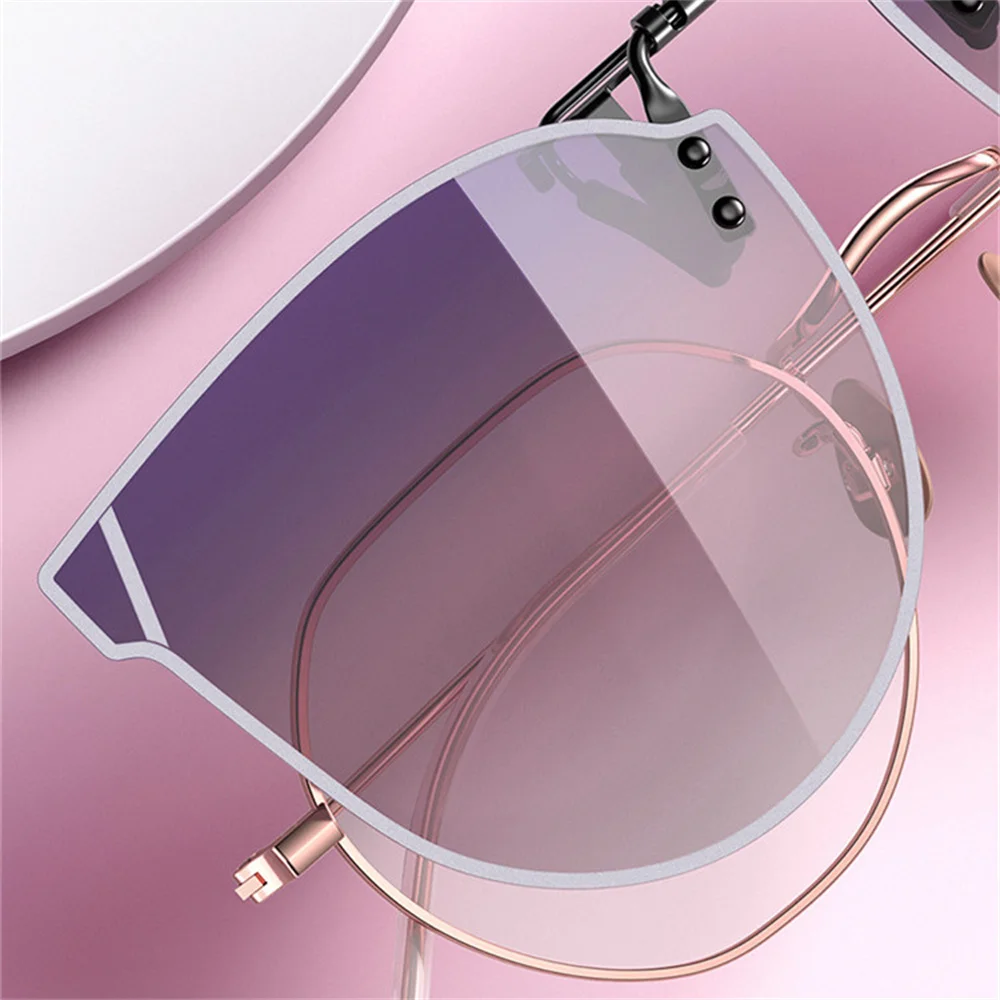 UV Protection Clip on Glasses Women Men Polarized Sunshade Sunglasses Flip Up Retro Gradient Lense Driving Eyewear Goggles