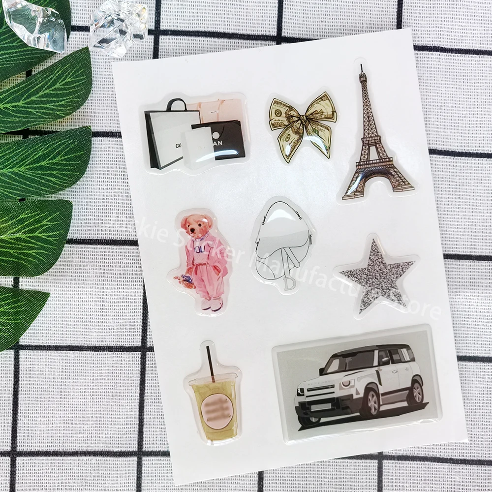 phone case dome epoxy sticker DlY 3D personalized resin ipad label popular decorative crystal gel jelly cute shapes phone case sticker