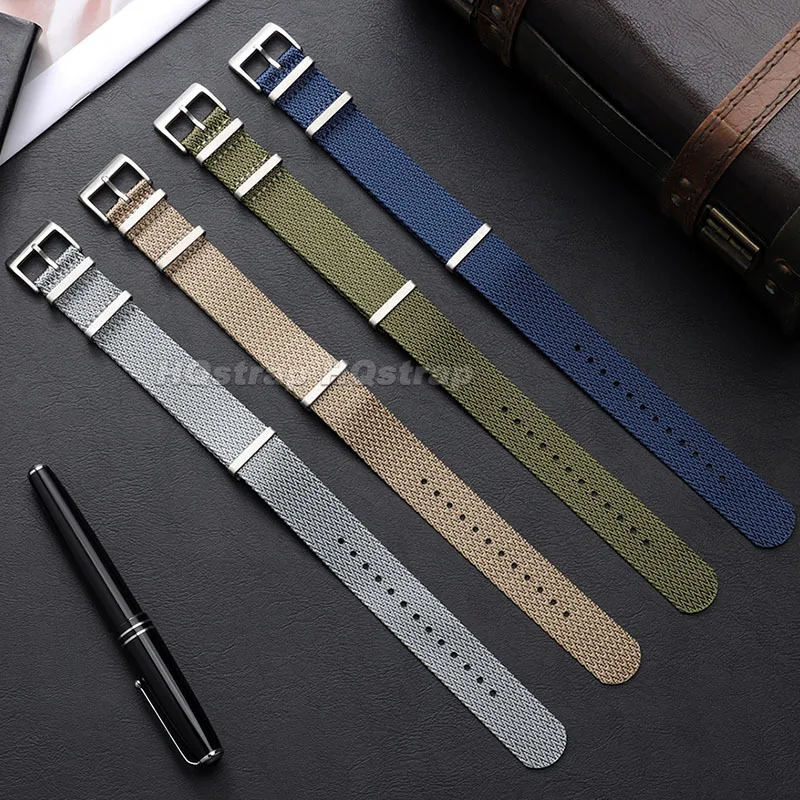 Premium Waterproof Military Canvas Nylon Watch Band - Universal Fit, Multiple Sizes Available