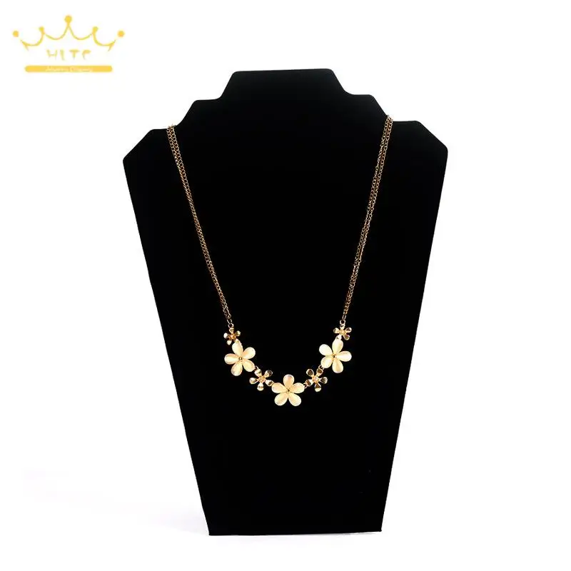 

Jewelry Necklace Display Stand Foldable Black Velvet Pendant Necklace Display Props
