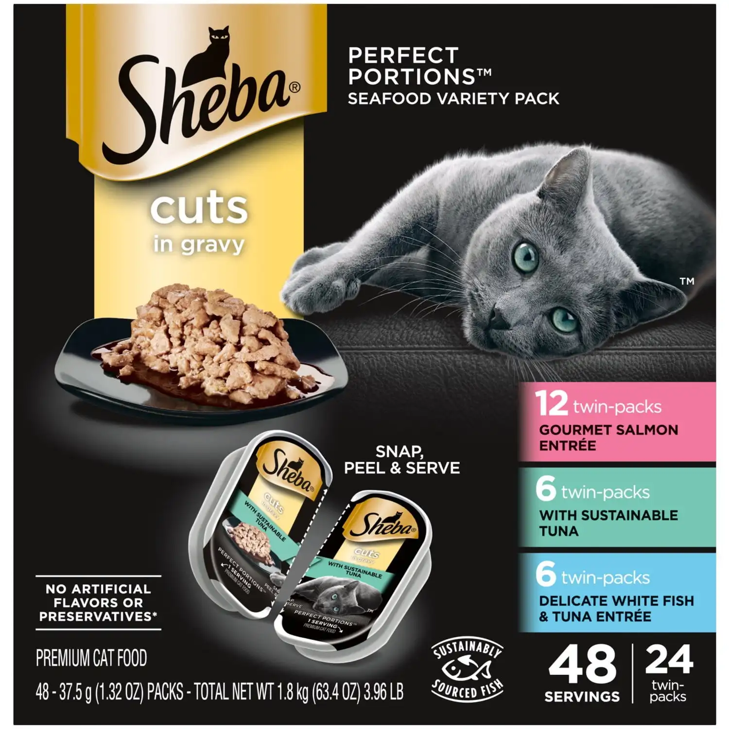 

Sheba Perfect Portions Wet Cat Food Variety Pack, 1.32 oz Trays (24 Pack)