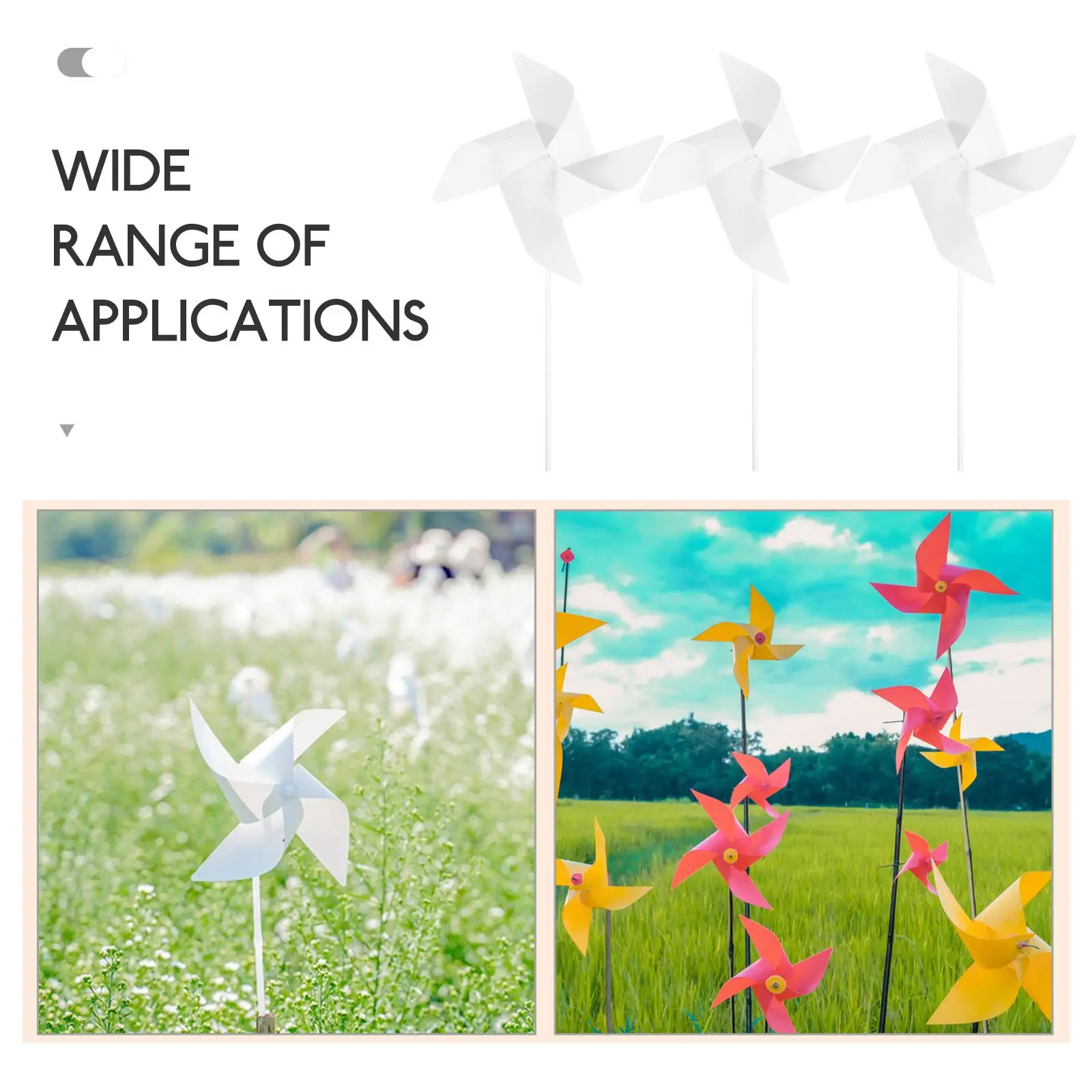 24 Pcs Coloring Pinwheel Educational Toys Child Windmills Blank Painting Crane DIY Paper