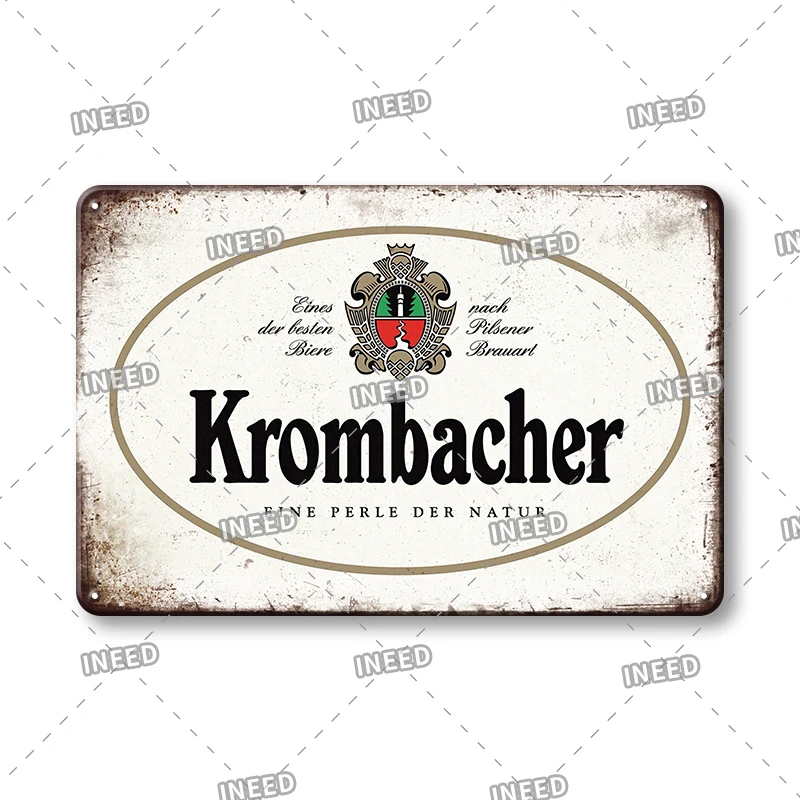 thumbnail image 1 of Letrero de hojalata vintage de cerveza belga, placa de metal decorativa de cerveza alemana, letrero de pared retro para pub, bar, cueva de hombre, club, decoración de pared, 1 of 5