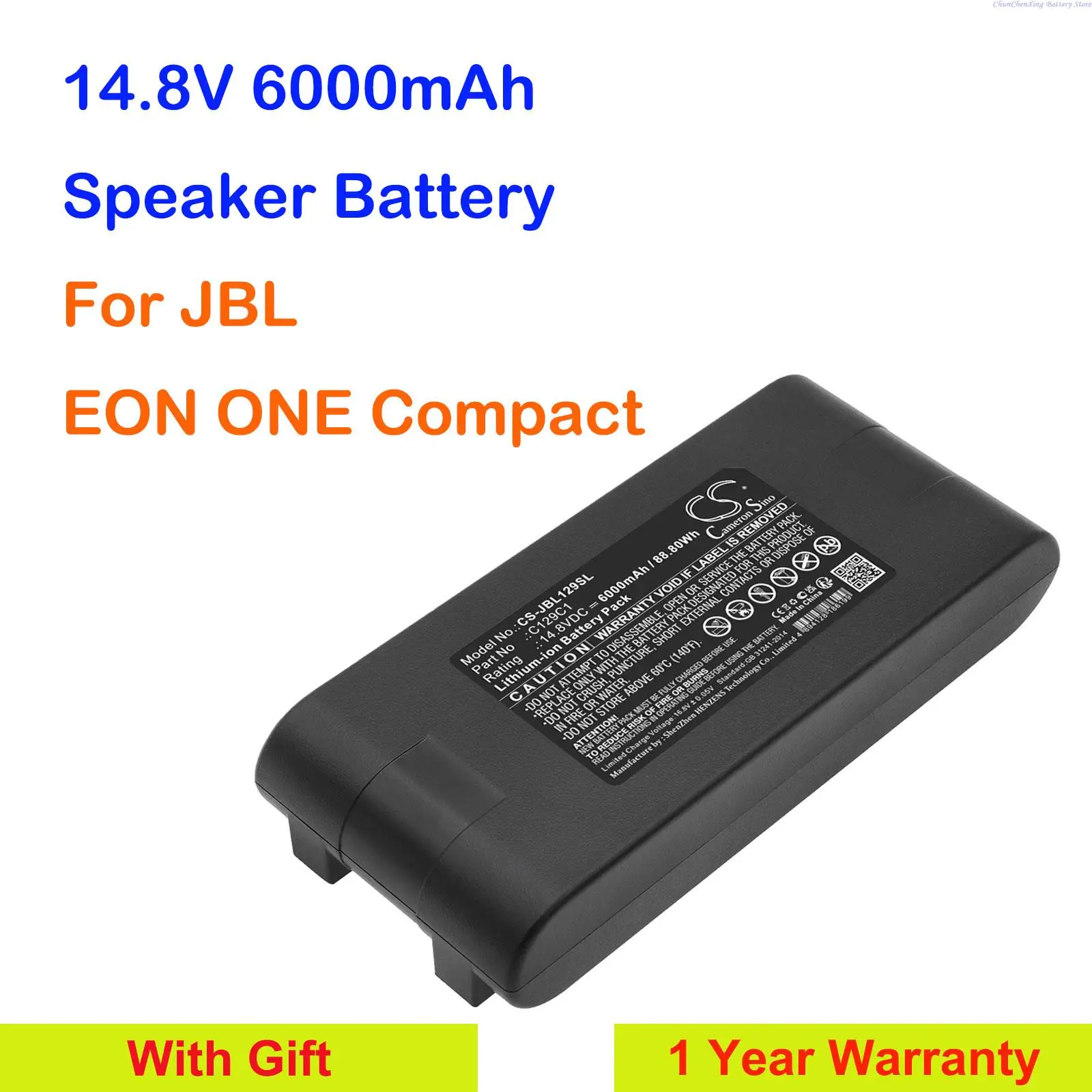 Cameron Sino 6000Mah Batteria Altoparlante C129C1 Per Jbl Eon One Compact