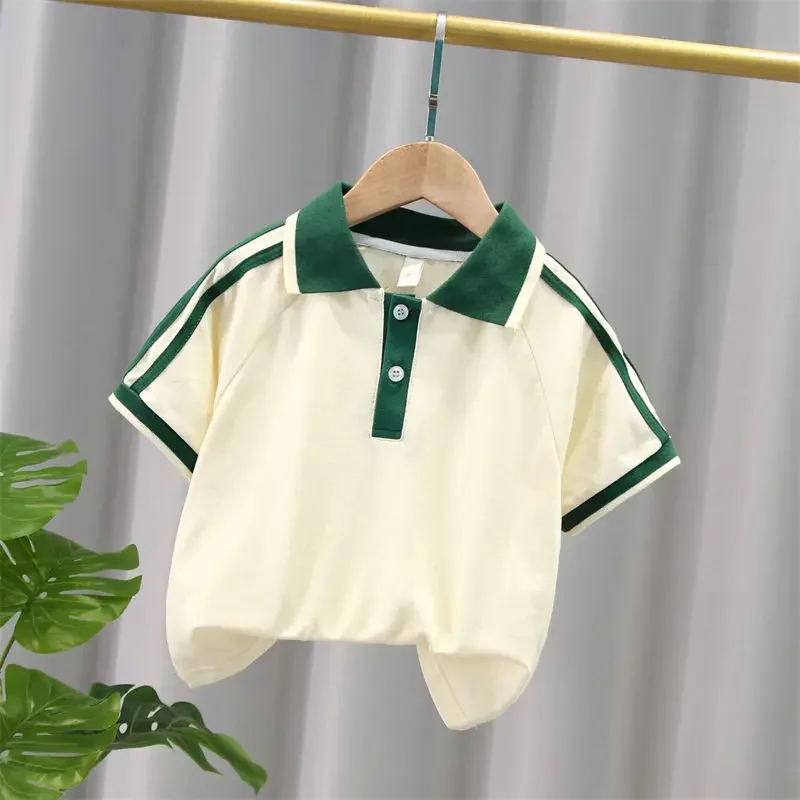

New Kids Boys Polo Shirt Summer Children's Clothing Fashion Toddler Boy Sport Polo Shirts Breathable Cotton School Shirts 4-6y