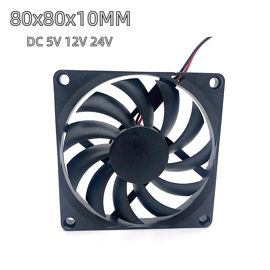Ultra Fino Computador Cpu Ventilador de Refrigeração Rolamento de Óleo Rolamento de Esferas 2pin 3pin Usb 8010 80 mm 80x80x10 mm dc 5v 12v 24v