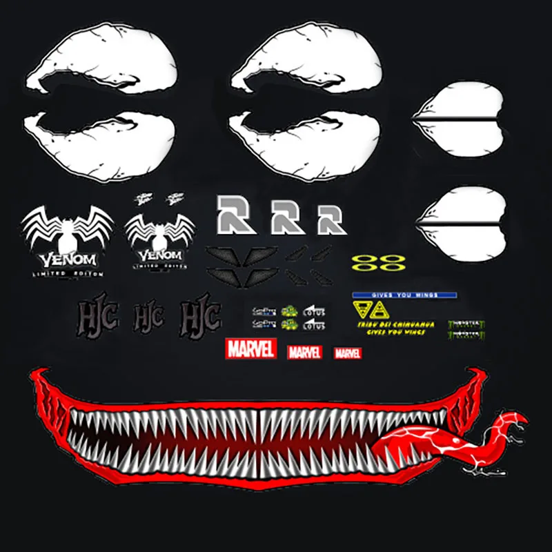 Motorcycle Moto bike Venom Helmet Sticker Waterproof Whole SET