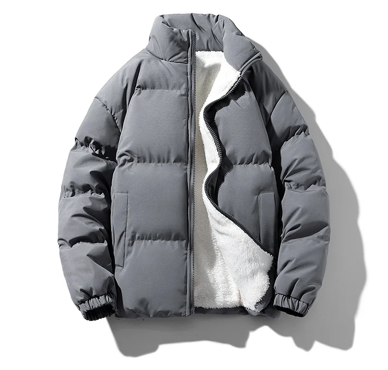 Jackets Men Outdoor Casual 2022 New Loose Large Size Allmatch Top Windproof Lamb Fleece Thickened Bread Padded Jacket Clothing