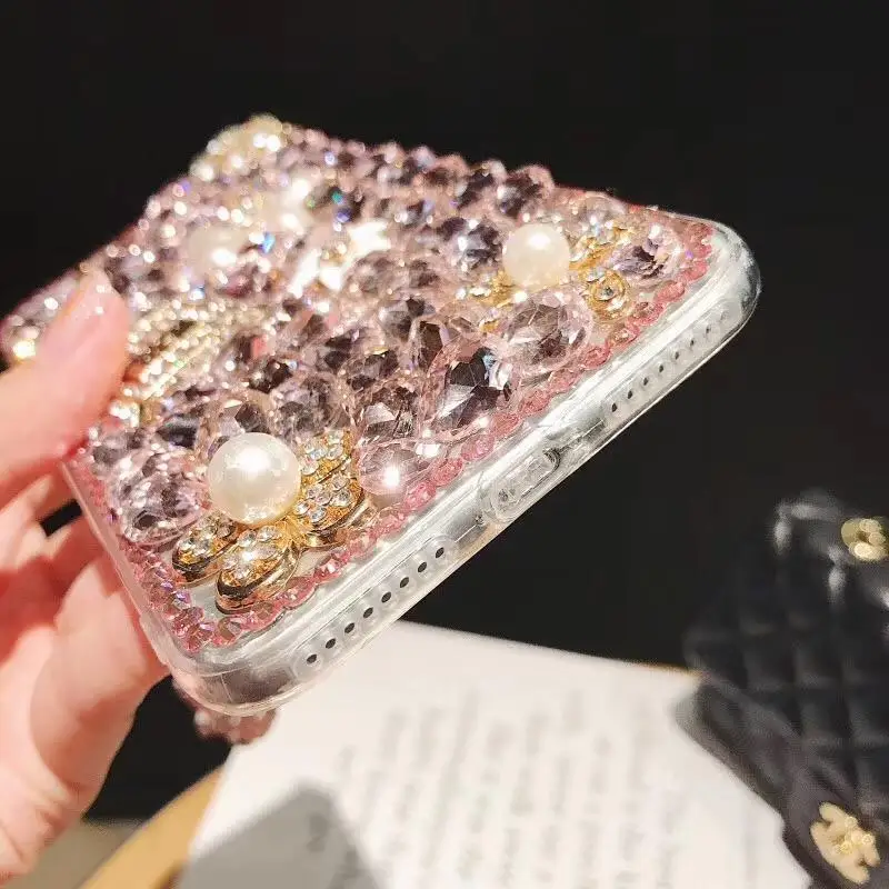 Rhinestone Bling 3D Diamond Phone Case – For iPhone 11–17 Pro Max