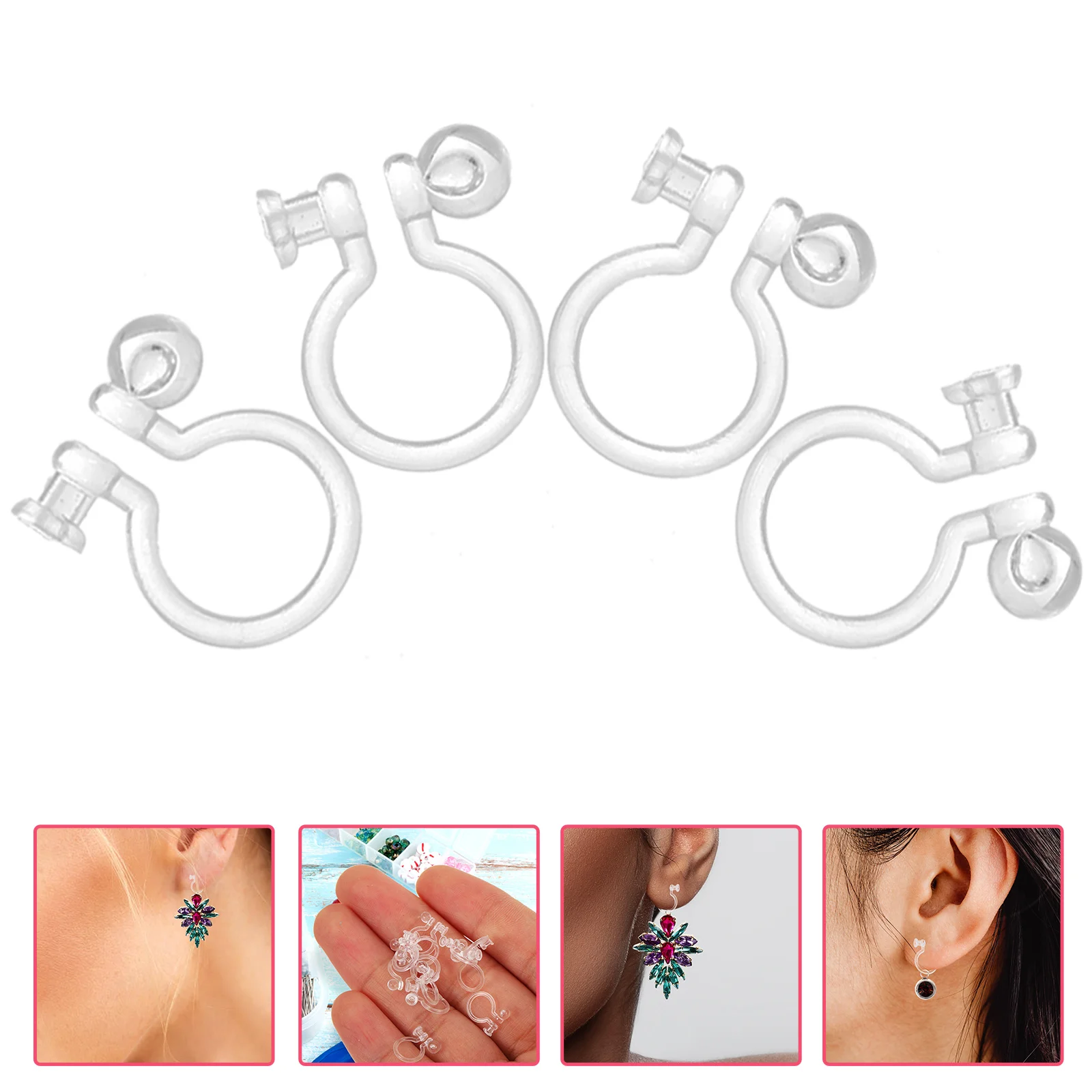 

Earring Converter No Piercing Plastic Clip Earrings DIY Clips Accessories An Fittings